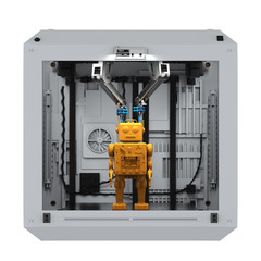 robot tin toy printing