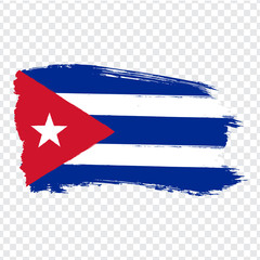 Obraz na płótnie Canvas Flag of Cuba from brush strokes. Flag Republic of Cuba on transparent background for your web site design, logo, app, UI. Stock vector. EPS10.