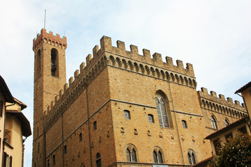 Fototapeta na wymiar Medieval tower in the ancient Italian city