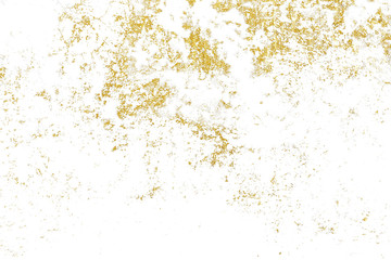 Gold splashes Texture. Brush stroke design element. Grunge golden background pattern of cracks, scuffs, chips, stains, ink spots, lines