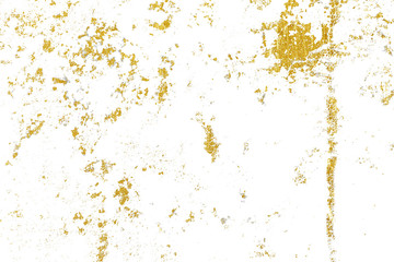 Gold splashes Texture. Brush stroke design element. Grunge golden background pattern of cracks, scuffs, chips, stains, ink spots, lines