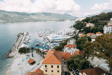  Sights and streets of the old town. Panoramic views of Herceg Novi in Montenegro.