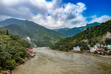 Ganges river in Rishikesh, India