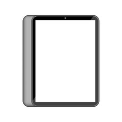 Beautiful tablet on white background, technology and development, front view, vector