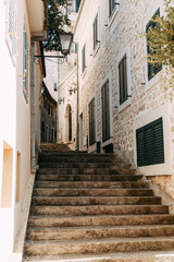  Sights and streets of the old town. Panoramic views of Herceg Novi in Montenegro.