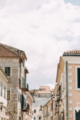 Fototapeta na wymiar Sights and streets of the old town. Panoramic views of Herceg Novi in Montenegro.