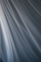 Waving Curtain White Cloth | Flying Transparent Textile with Soft Natural Light