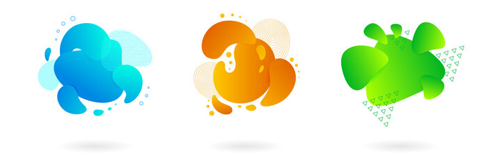 Set of modern abstract vector banners. Dynamical colored forms and line. Template for the design of a logo, flyer or presentation