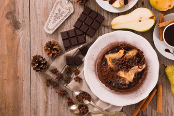 Pear and Chocolate Tart.