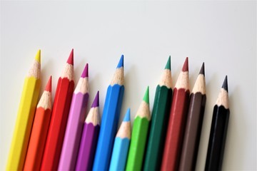color pencils isolated on white background