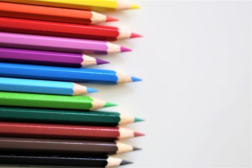 color pencils isolated on white background