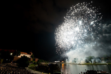 Fireworks show, Krakow, night