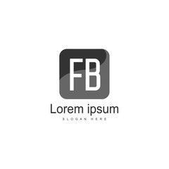 Fototapeta premium Initial FB logo template with modern frame. Minimalist FB letter logo vector illustration