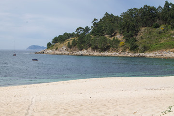 landscape of the beach with sea and sand, galicia
