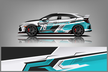 Obraz na płótnie Canvas Sport car racing wrap design. vector design. - Vector