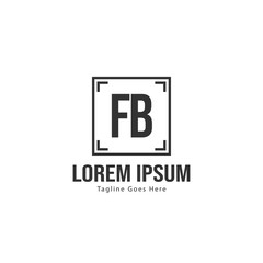 Initial FB logo template with modern frame. Minimalist FB letter logo vector illustration