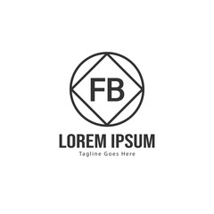 Fototapeta premium Initial FB logo template with modern frame. Minimalist FB letter logo vector illustration