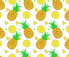 THE PATTERN OF PINEAPPLES OF DIFFERENT SIZES