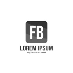 Obraz premium Initial FB logo template with modern frame. Minimalist FB letter logo vector illustration