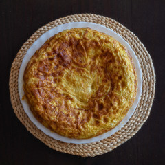 Spanish omelet, tortilla de patata, made at home