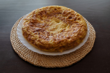 Spanish omelet, tortilla de patata, made at home