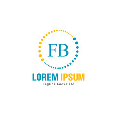 Obraz premium Initial FB logo template with modern frame. Minimalist FB letter logo vector illustration
