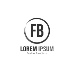 Obraz premium Initial FB logo template with modern frame. Minimalist FB letter logo vector illustration