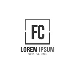 Fototapeta premium Initial FC logo template with modern frame. Minimalist FC letter logo vector illustration