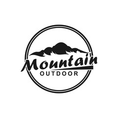 Naklejka premium vector mountain and outdoor adventures logo design inspiration