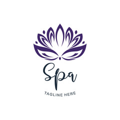 Spa logo design with Abstract lotus flower