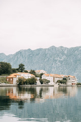 Attractions and the coastal town of Kotor. Panorama of the Gulf in Montenegro, Kindness.