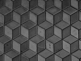 Abstract geometric hexagon black and white background