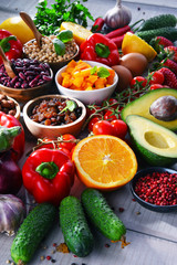 Assorted organic food products on the table