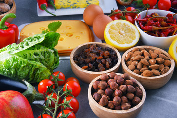 Assorted organic food products on the table