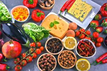 Assorted organic food products on the table