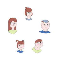 Fototapeta premium drawings of persons of a family of several generations