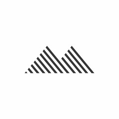 stripes thin line mountain decoration logo