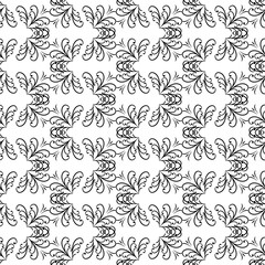 Abstract seamless pattern. Fashion graphic on white background design. Modern stylish abstract texture. Monochrome template for prints, textiles, wrapping, wallpaper, etc. Vector illustration.
