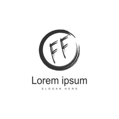 Initial FF logo template with modern frame. Minimalist FF letter logo vector illustration