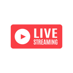 Live Streaming icon. Emblem for broadcasting or online tv stream