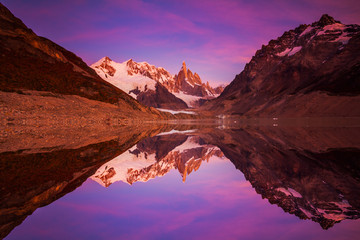 Cerro Torre mountain peak in El Chalten, Argentina Patagonia, South America