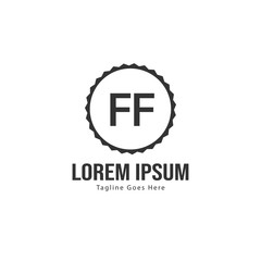 Obraz premium Initial FF logo template with modern frame. Minimalist FF letter logo vector illustration