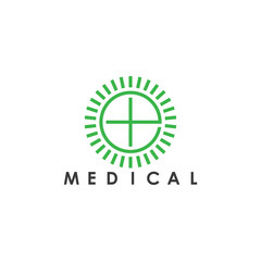 letter e plus shine medical simple geometric logo
