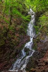 Fototapeta na wymiar Tall waterfall in the mountains of Serbia