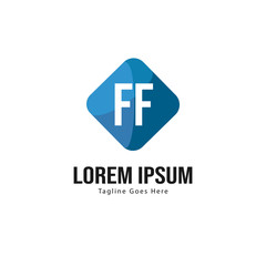 Obraz premium Initial FF logo template with modern frame. Minimalist FF letter logo vector illustration