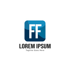 Obraz premium Initial FF logo template with modern frame. Minimalist FF letter logo vector illustration
