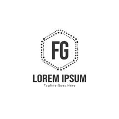 Obraz premium Initial FG logo template with modern frame. Minimalist FG letter logo vector illustration