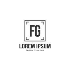 Initial FG logo template with modern frame. Minimalist FG letter logo vector illustration