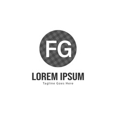 Initial FG logo template with modern frame. Minimalist FG letter logo vector illustration
