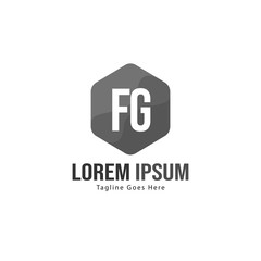 Initial FG logo template with modern frame. Minimalist FG letter logo vector illustration